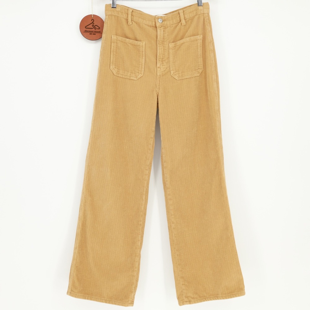Reformation Jeans Alyssa High Rise Wide Leg Corduroy Pants Size 30 Patch Pockets